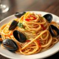 spaghetti met zeevruchten op Italiaanse wijze