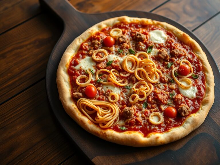 Spaghetti pizza