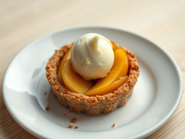 Speculaasappeltaartjes met karnemelksorbet