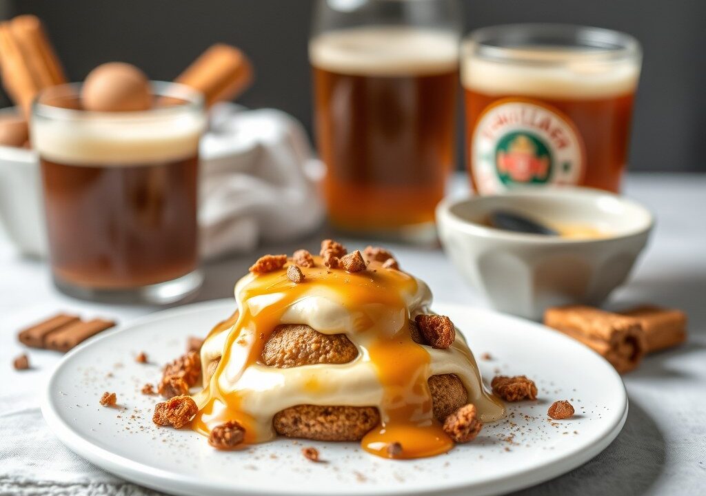 Speculaasijs met bokbiersabayon, AI-gegenereerde illustratie