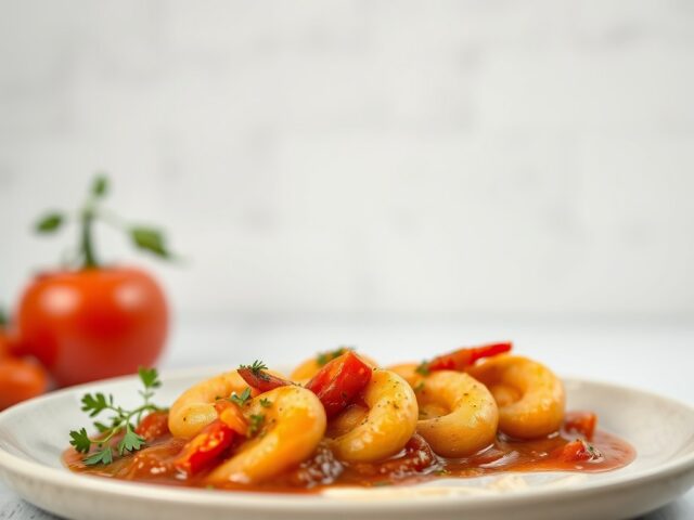 Speklapjes met pittige tomatensaus