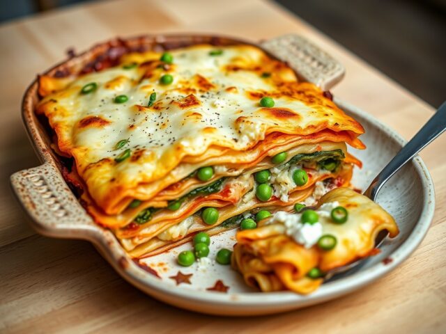 Speltlasagne met groenten en geitenkaas