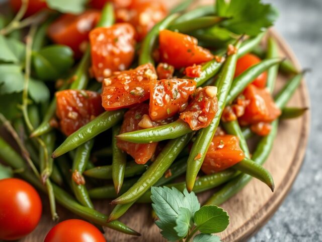 Sperziebonen met tomatensalsa