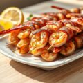 spiesjes met garnalen en bacon