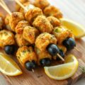 Spiesjes met mozzarella, ansjovis en olijven