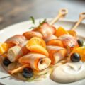 Spiesjes van tongfilet met Gandaham