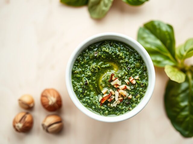 Spinazie-hazelnoot pesto