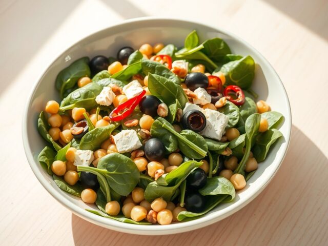 Spinazie kikkererwtensalade