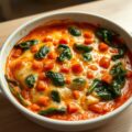 Spinazie met tomaten-kaassaus