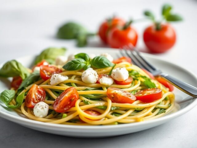 spinazie spagetti — AI-gegenereerde illustratie