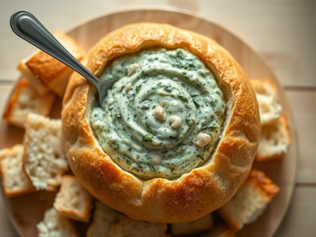 Spinaziedip in brood