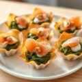 Spinaziekuipjes met gerookte zalm
