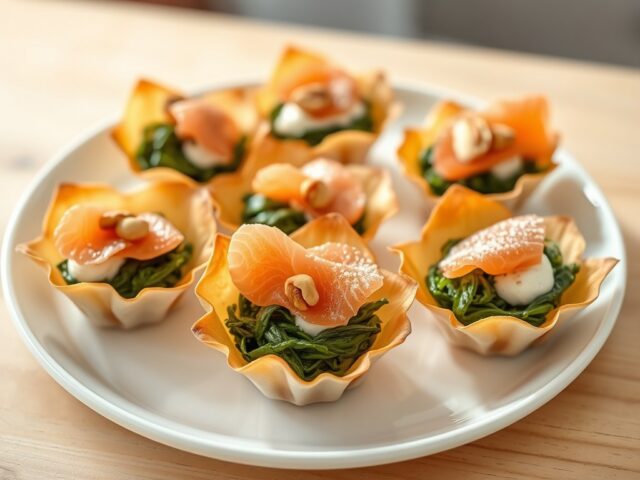Spinaziekuipjes met gerookte zalm