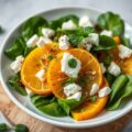 Spinaziesalade met sinaasappel en feta