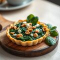 Spinazietaartje met geitenkaas en walnoten
