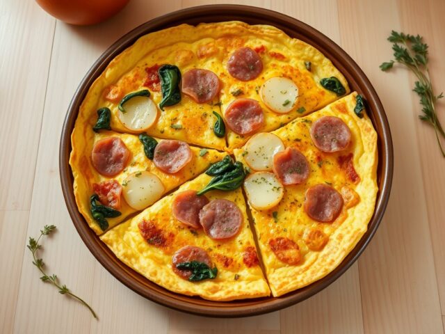 Spinazietortilla met oregano