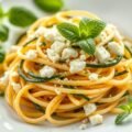 Spirelli met courgette en munt