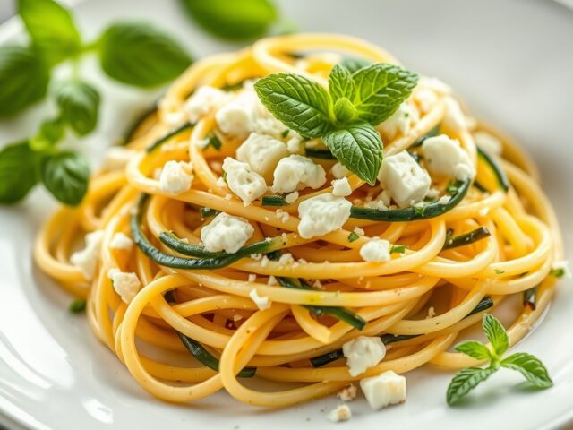 Spirelli met courgette en munt