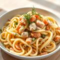 Spirelli met zalm