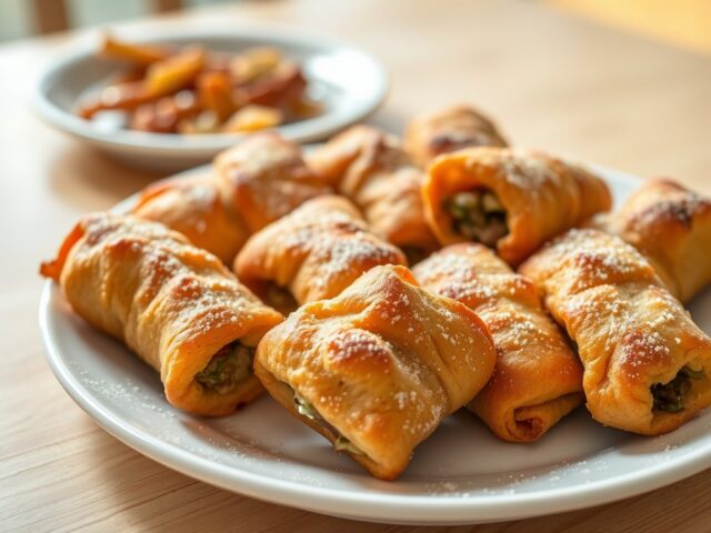 Spitskoolkroketjes met gember en gehakt
