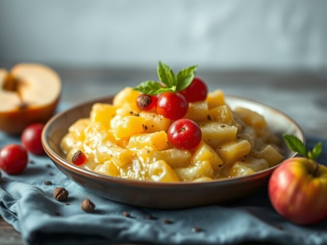 Spoom van peren en appelcider (zie opm) — AI-gegenereerde illustratie