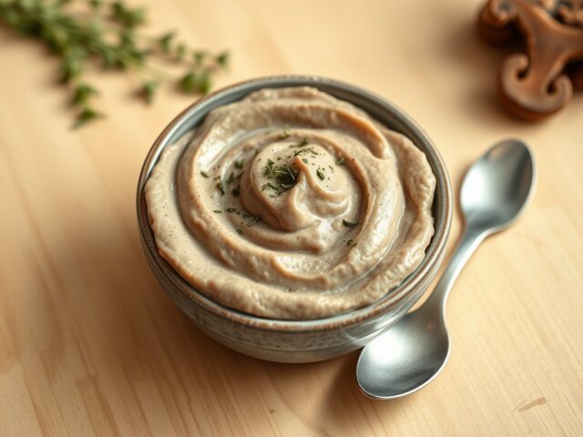 Spread van leverworst en kastanjechampignons