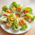 Springroll van sla met garnalen