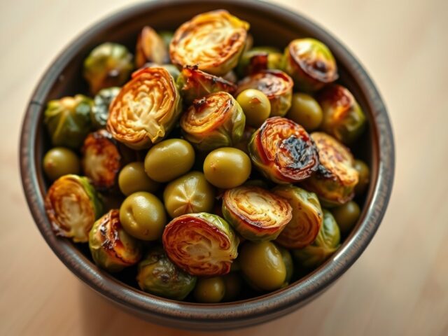 Spruitjes met groene olijven