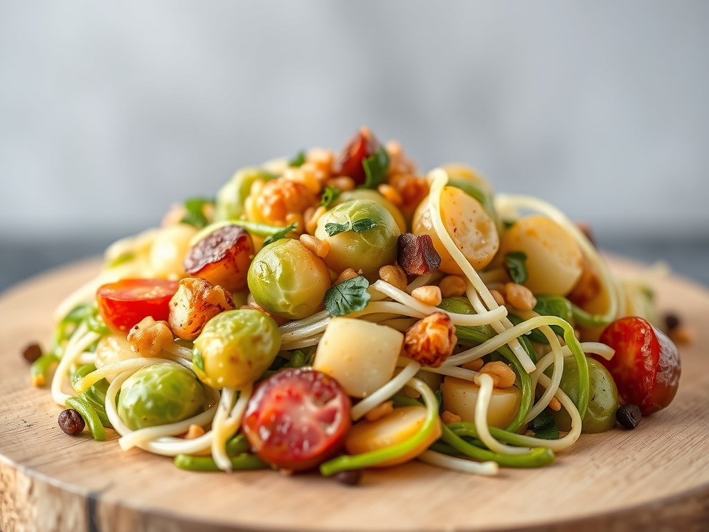 Spruitjes -taugé salade, AI-gegenereerde illustratie
