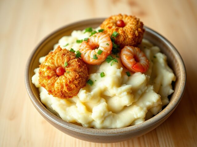 Stamppot kruidenkroketjes met garnalen