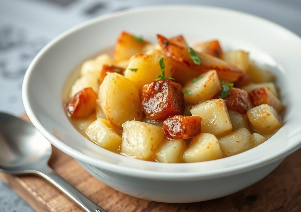 Stamppot van Appelen en Aardappelen (Hete bliksem), AI-gegenereerde illustratie
