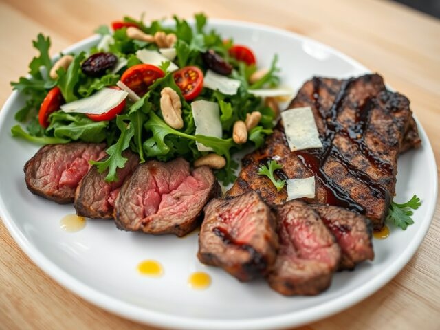 Steak met frisse salade