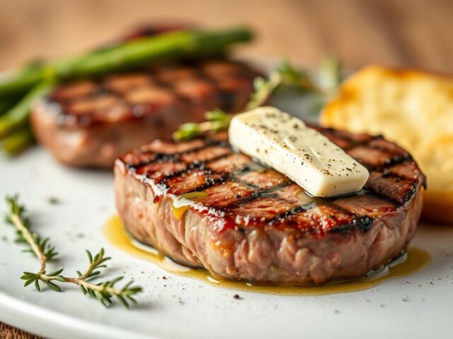 Steak met Roquefort-Vijgen-Boter — AI-gegenereerde illustratie