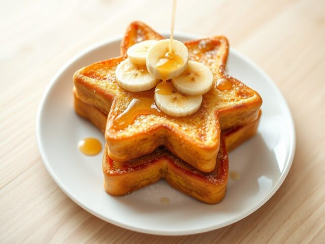 Stervormige wentelteefjes met banaan