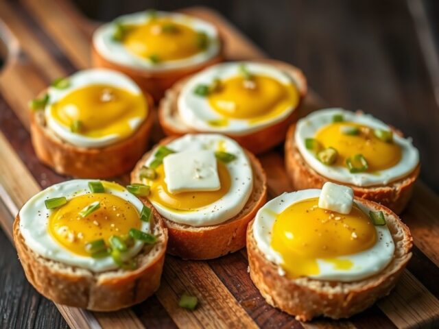 Stokbrood met spiegeleitjes