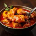 Stoofpot van kippen (kalkoen) krop (Zsuzsa pörkölt)