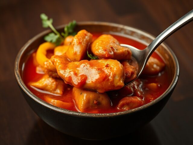 Stoofpot van kippen (kalkoen) krop (Zsuzsa pörkölt)