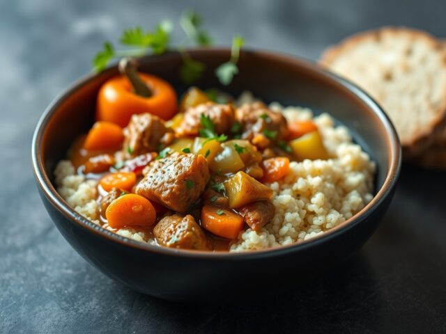 Stoofpot van Lamsvlees met Couscous. — AI-gegenereerde illustratie