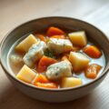 Stoofpotje van aardappel en zeeduivel