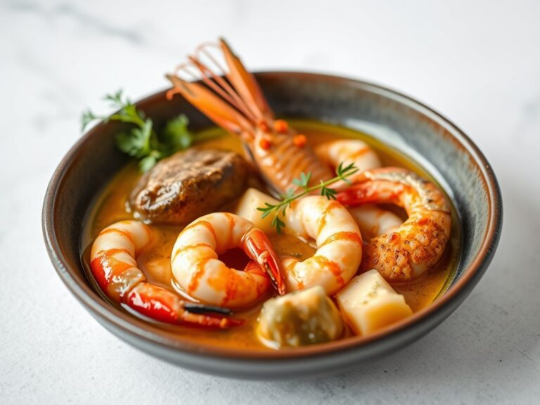 Stoofpotje van schelp en schaaldieren met artisjok