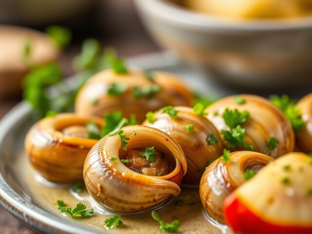 Straatsburger slakken (Escargots de Strasbourg) — AI-gegenereerde illustratie