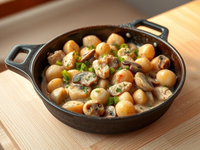Stroganof met kip (eenpansgerecht)