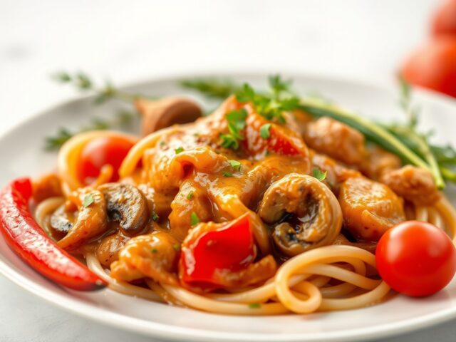 Stroganoffsaus (zacht en romig) — AI-gegenereerde illustratie