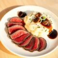 Struisvogelfilets met truffelaardappeltjes