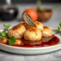 Sukadelap met een saus van Pinot Noir (zie opm)
