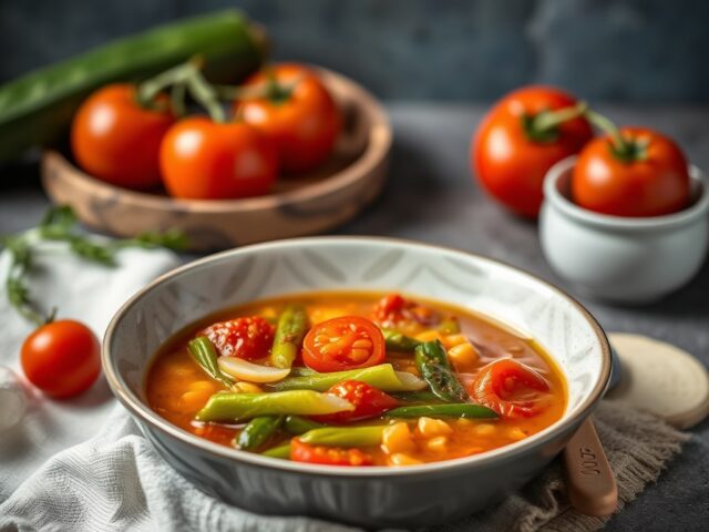 Supersnelle lente-minestrone — AI-gegenereerde illustratie