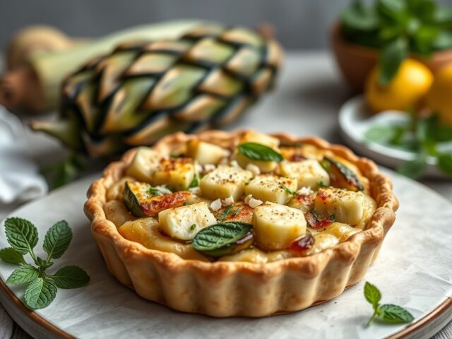 Taartje met grana padano en artisjokken