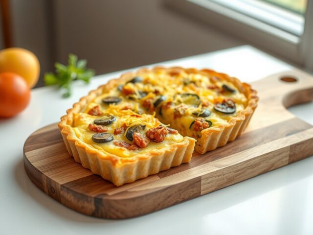 Taartje van chorizo en groenten
