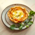 Taartje van korstdeeg met geitenkaas