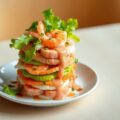 Taartje van kreeft,hollandse garnalen en zalm
